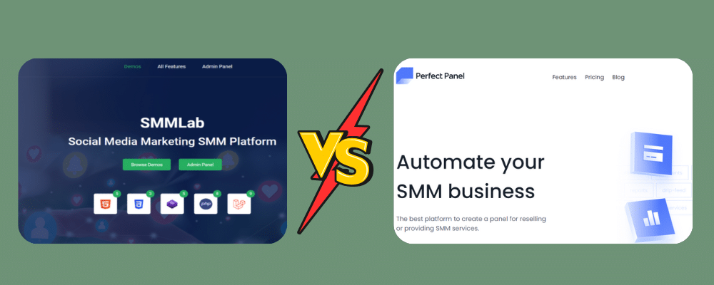 Comparison between SMM Lab and Perfect Panel, highlighting key features and differences in social media marketing services.