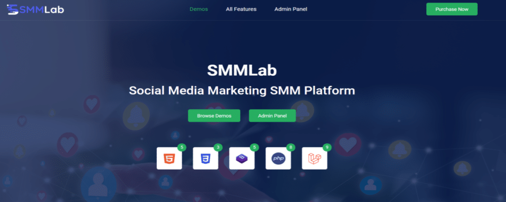 SMM Lab website overview showing features, pricing details, and the pros and cons of its services.